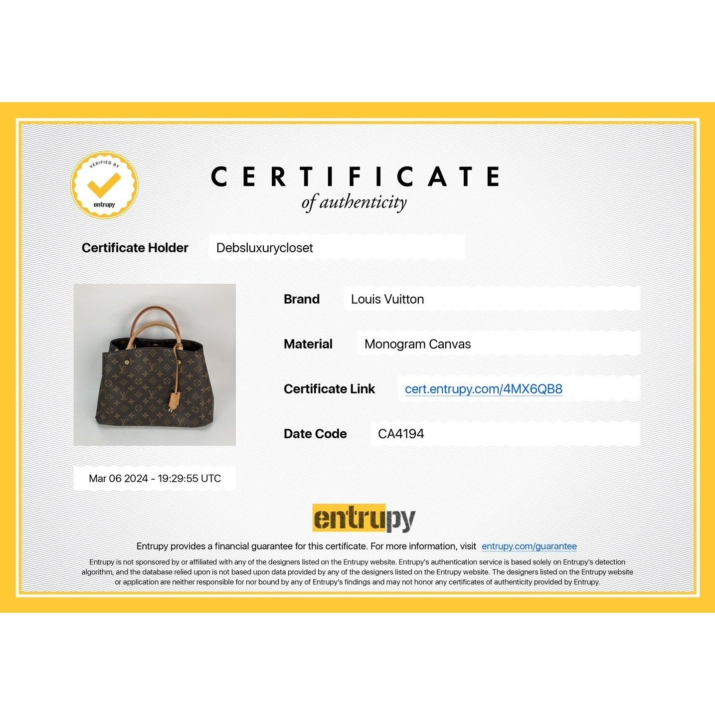 Louis Vuitton Montaigne MM Monogram Shoulder Bag