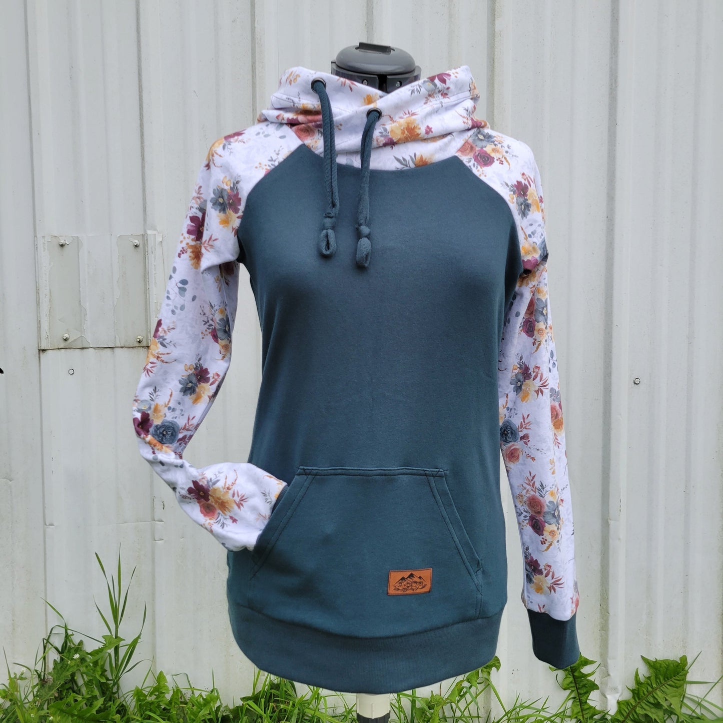 Women's Blue Fall Floral Hoodie