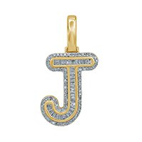 10K 0.43CT DIAMOND ALPHABET "INITIAL J" PENDANT
