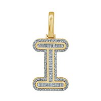 10K 0.41CT DIAMOND ALPHABET "INITIAL I" PENDANT