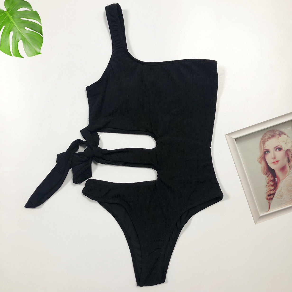 Bandage One Piece Swimsuit Special Fabric Swimsuit Women