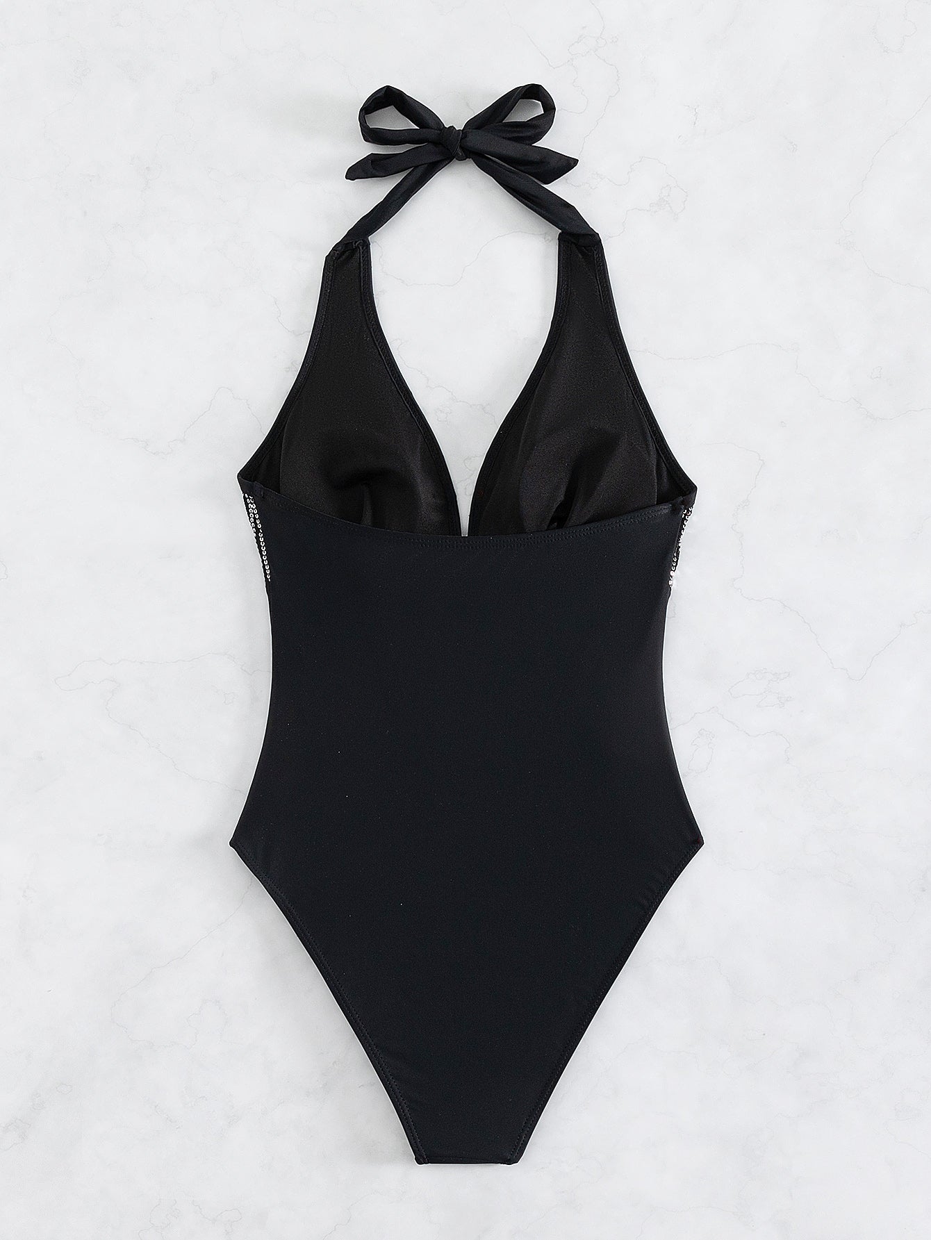 One Piece Swimsuit Women One Piece Halter Sequined Sexy Backless Bikini Swimsuit