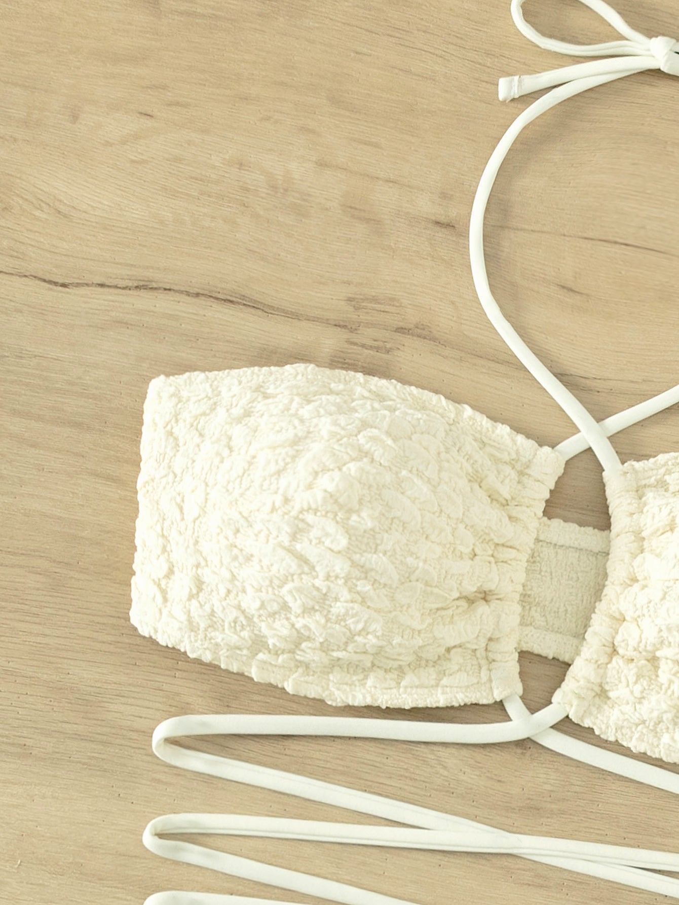 Swimwear Sexy Bikini Three Piece Halter Strap White Bikini Swimsuit