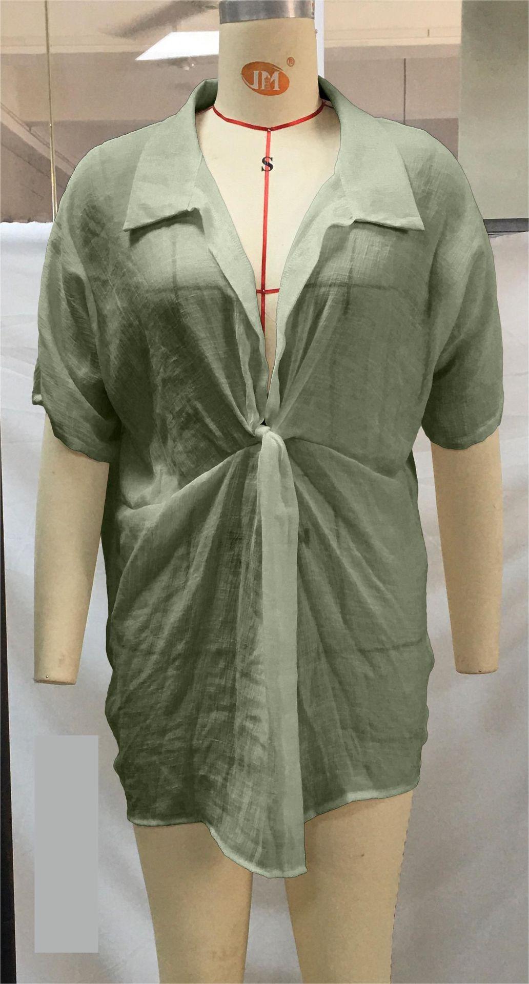 Beach Cover up Shirt Loose Beach Sun Protection Clothing Cardigan Vacation Beach Beach Cover up