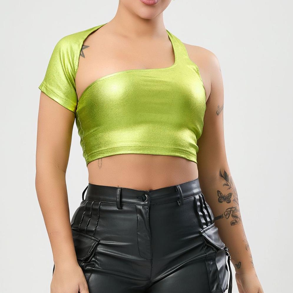 Arrival Fluorescent Color Slim Fit Oblique Shoulder Tops Slimming Halter Tight Women Vest