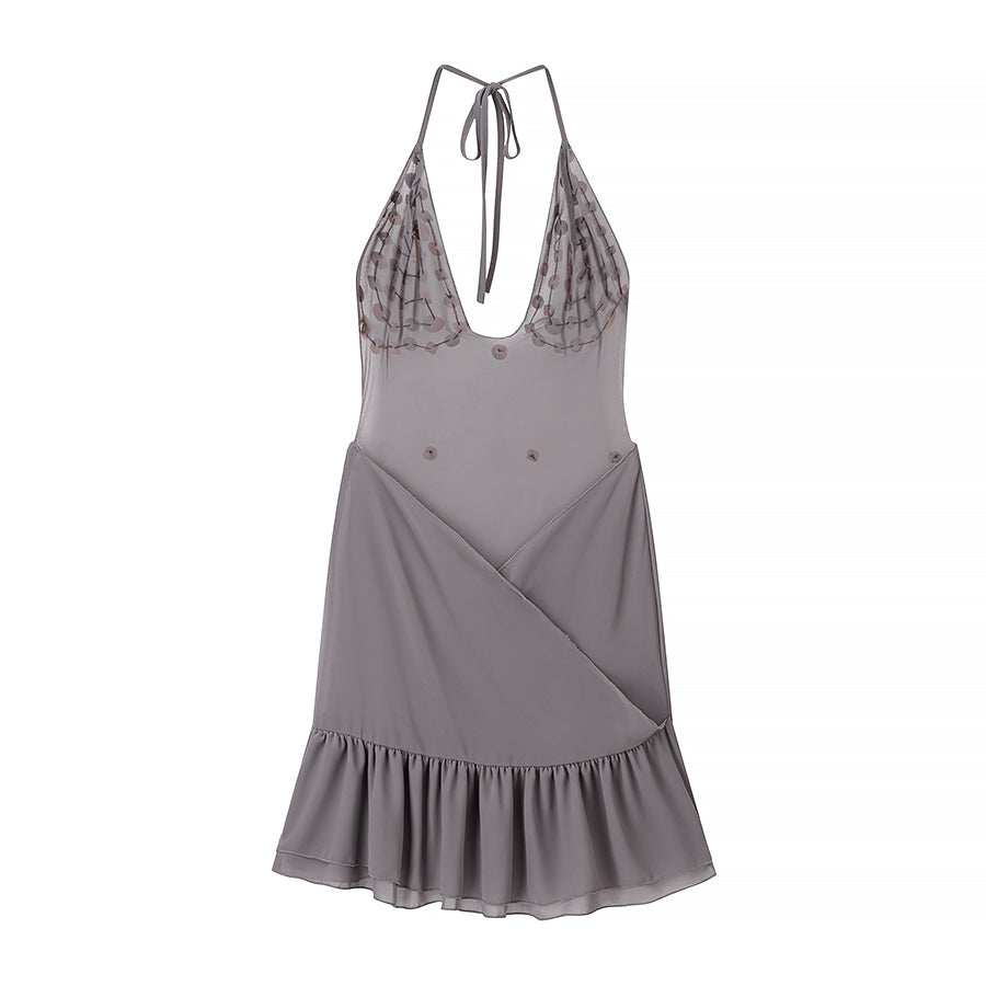 Summer Women Clothing Sexy Sexy Slim Shell Halter Short Dress