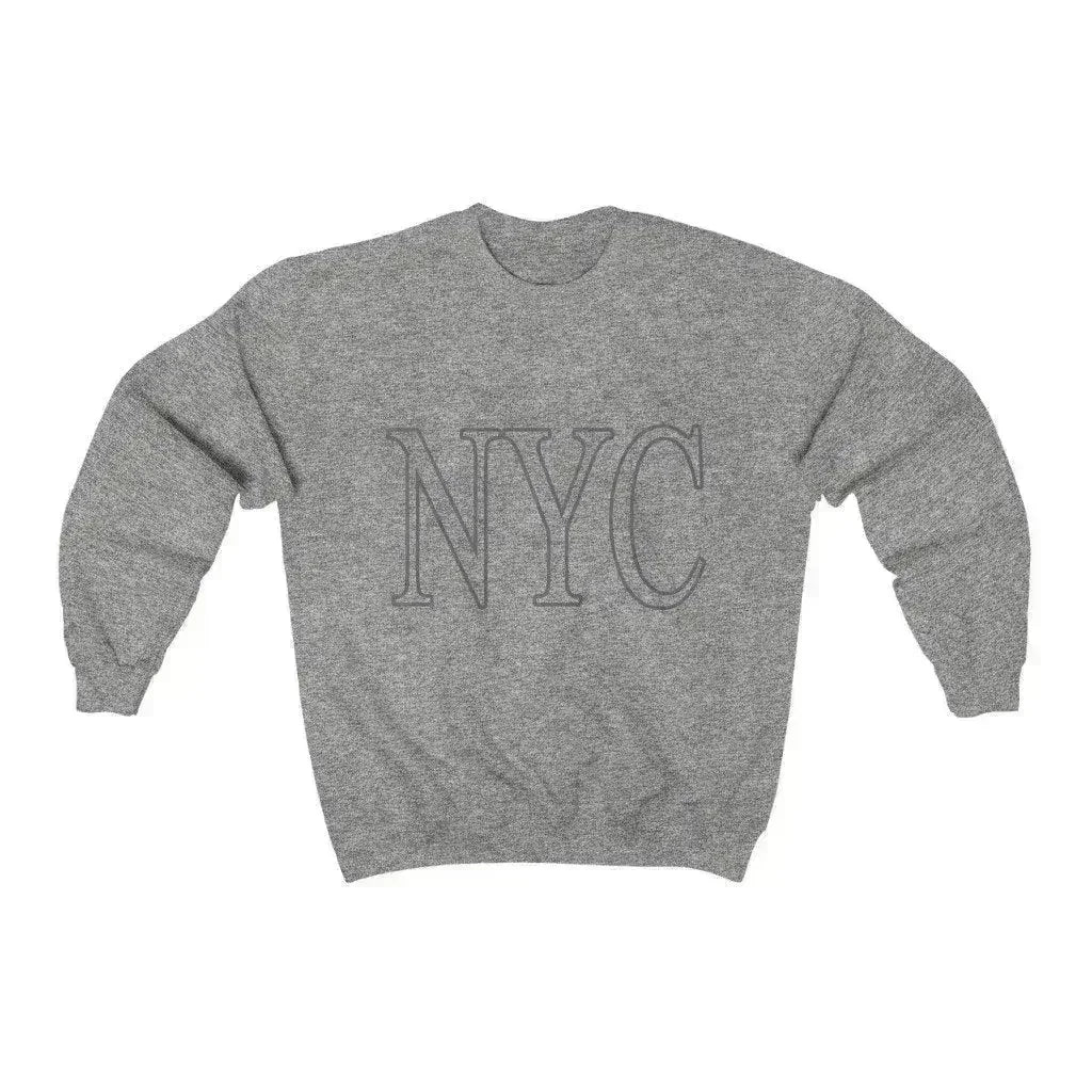 Oversized Logo NYC Grey Sweatshirt - Cotton Blend | Femstylo