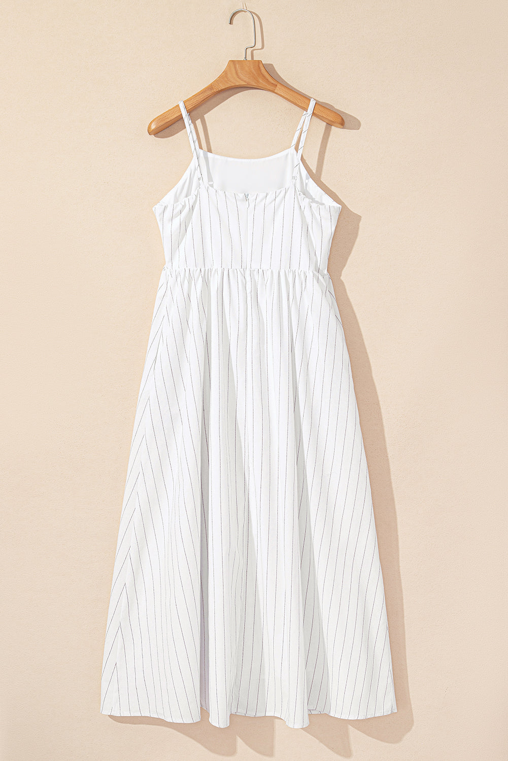 Ainsley Stripe Spaghetti Strap Pocketed Maxi Dress
