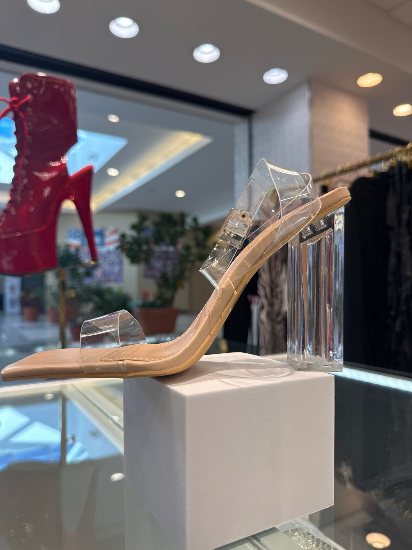 Basically Nude Clear Strap Block Heels – Comfortable & Stylish Footwear for Any Occasion