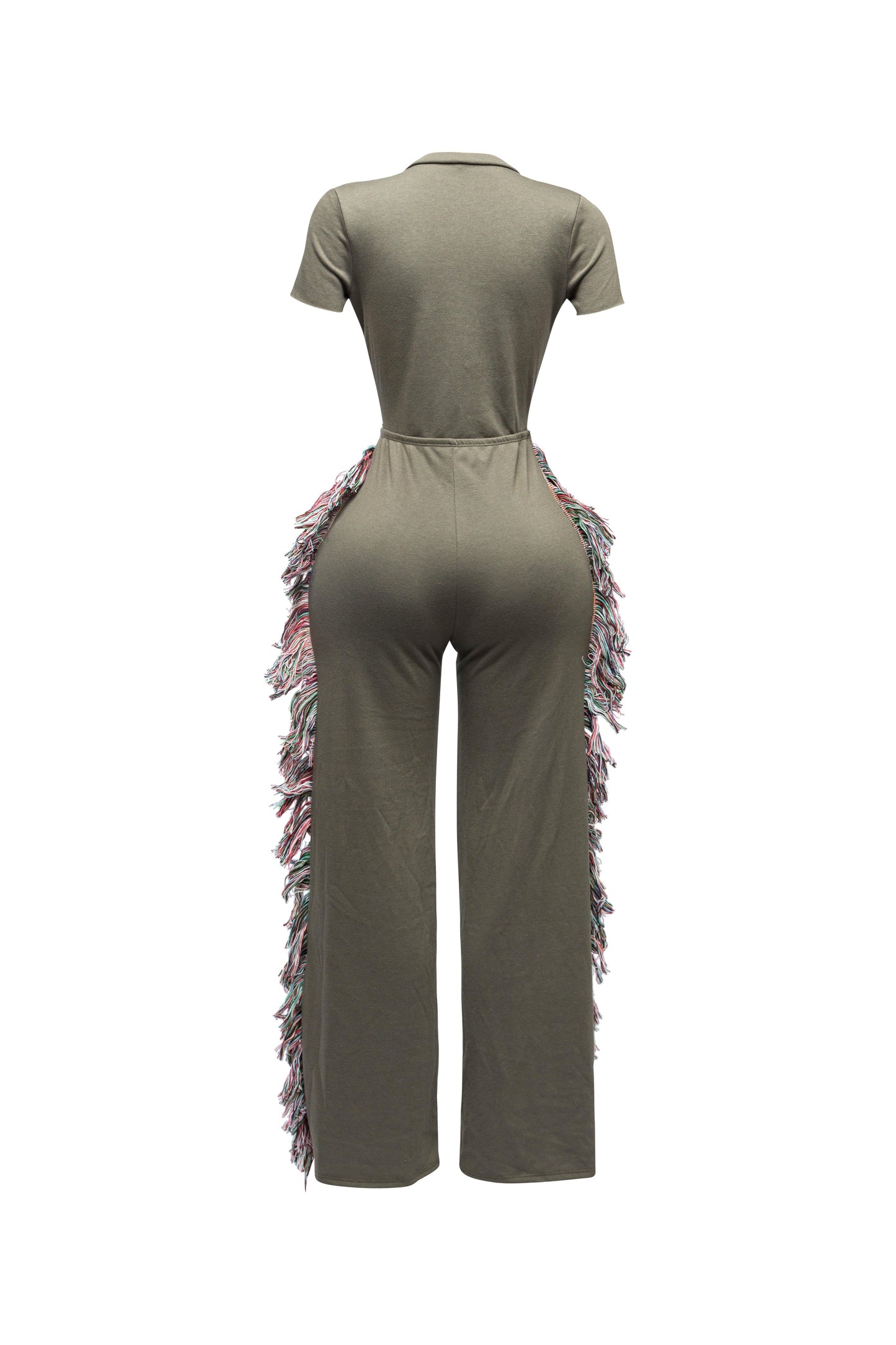 Rodeo Queen Plus Size Fringe Jumpsuit – Wide Leg with Tassel Detail