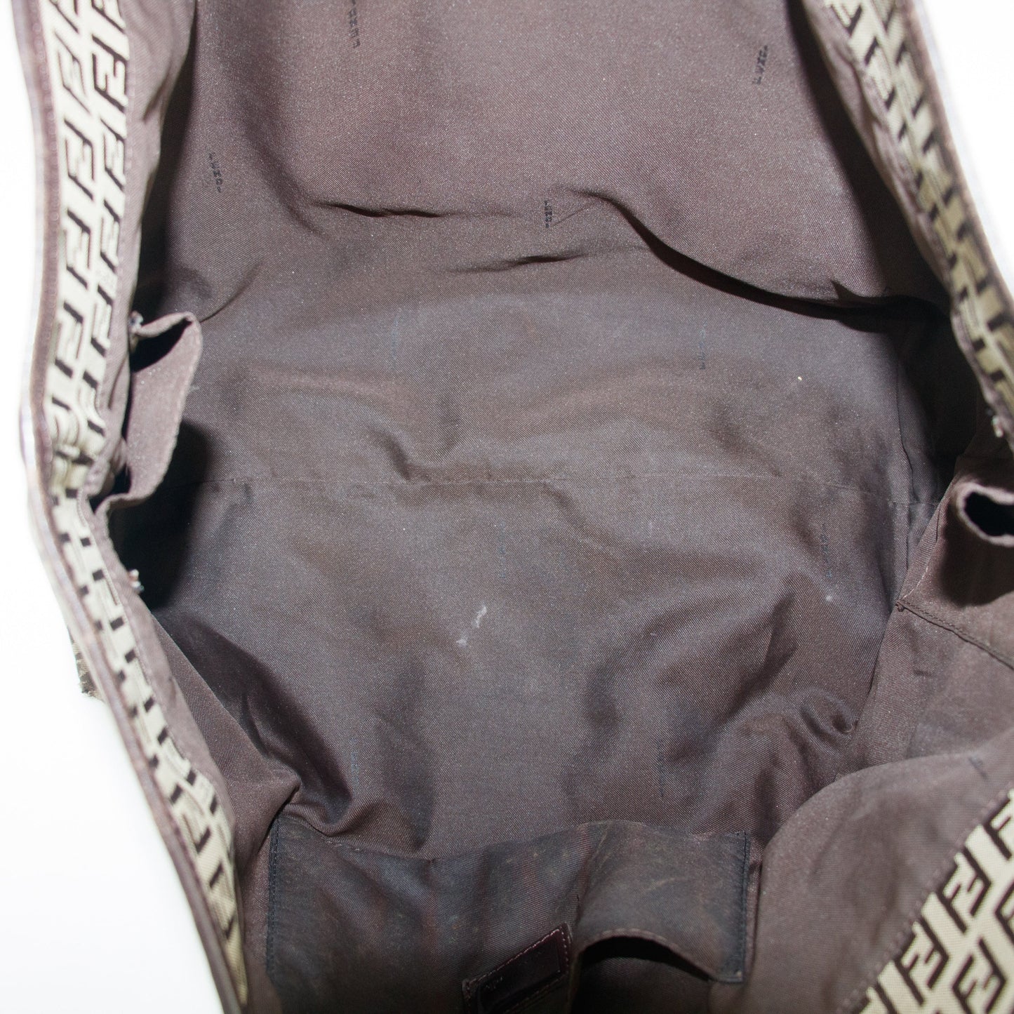 Fendi FF Zucchino Patter Beige Shoulder Bag #3579