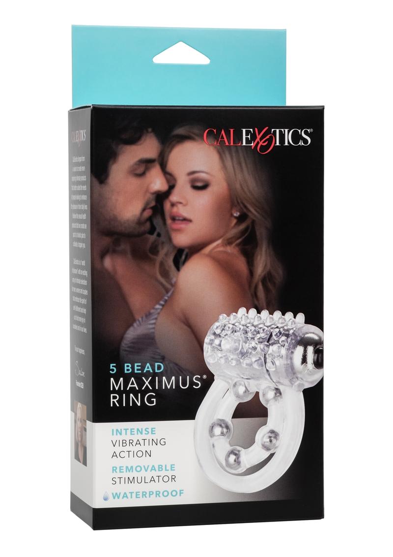 Calexotics 5 Bead Maximus Vibrating Cock Ring With Stimulator