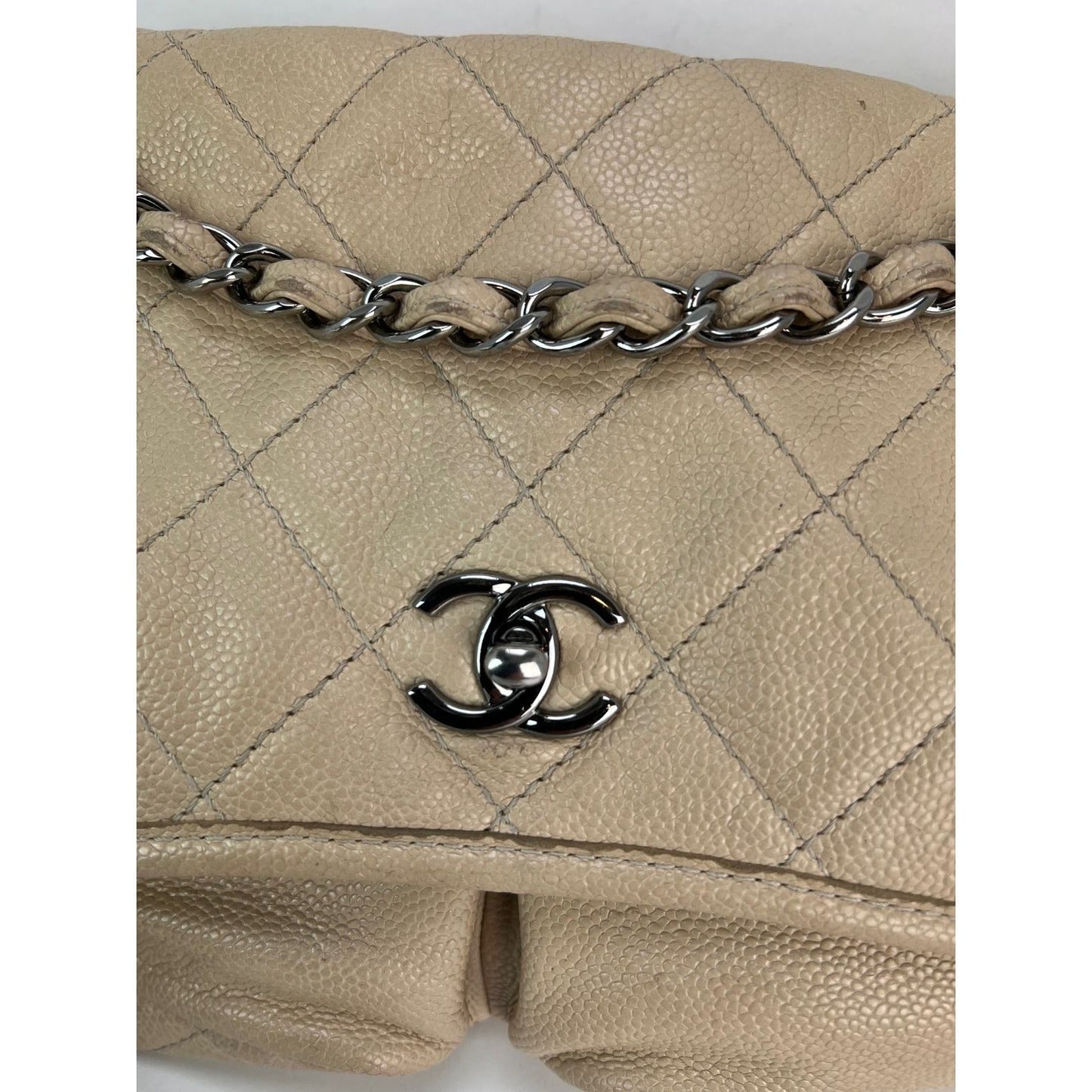 Chanel Grained leather Medium Natural Beauty Beige Flap Bag