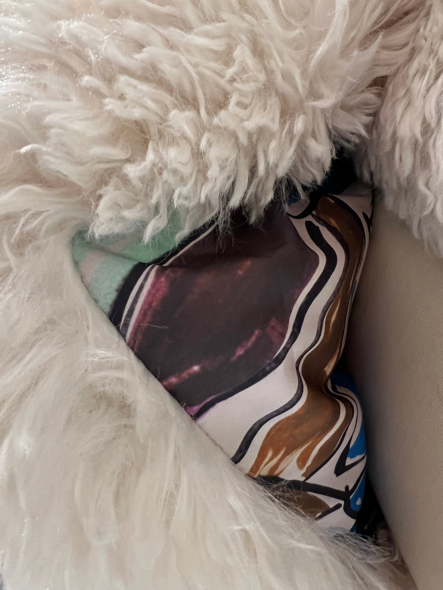 Faux Fur Coat with Leather Belt