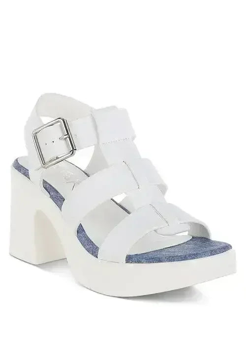 Avalon Chunky Pin Buckle Platform Heels