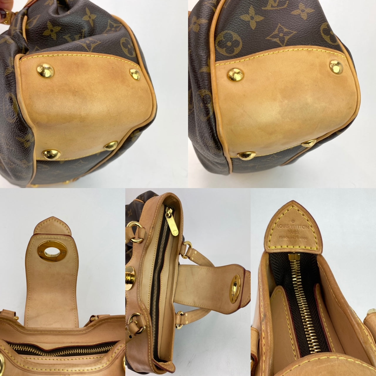 Louis Vuitton BOETIE PM Monogram Brown Canvas Hobo Tote Bag Pre owned