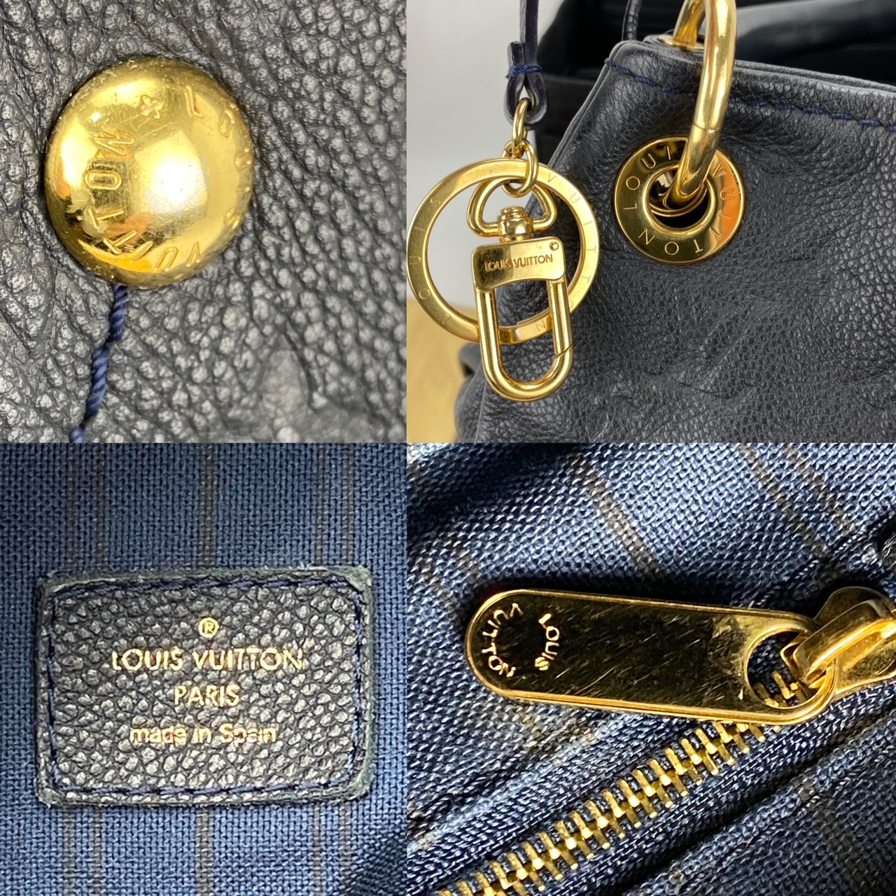 LOUIS VUITTON Artsy MM Monogram Empreinte Infini Blue Tote Hand Bag