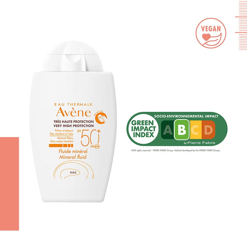 Crème solaire liquide minérale Avène SPF 50+, 40 ml, lot de 2