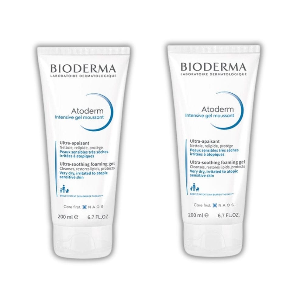 Bioderma Atoderm Gel Moussant 200 ml - Gel Nettoyant Visage - Lot de 2