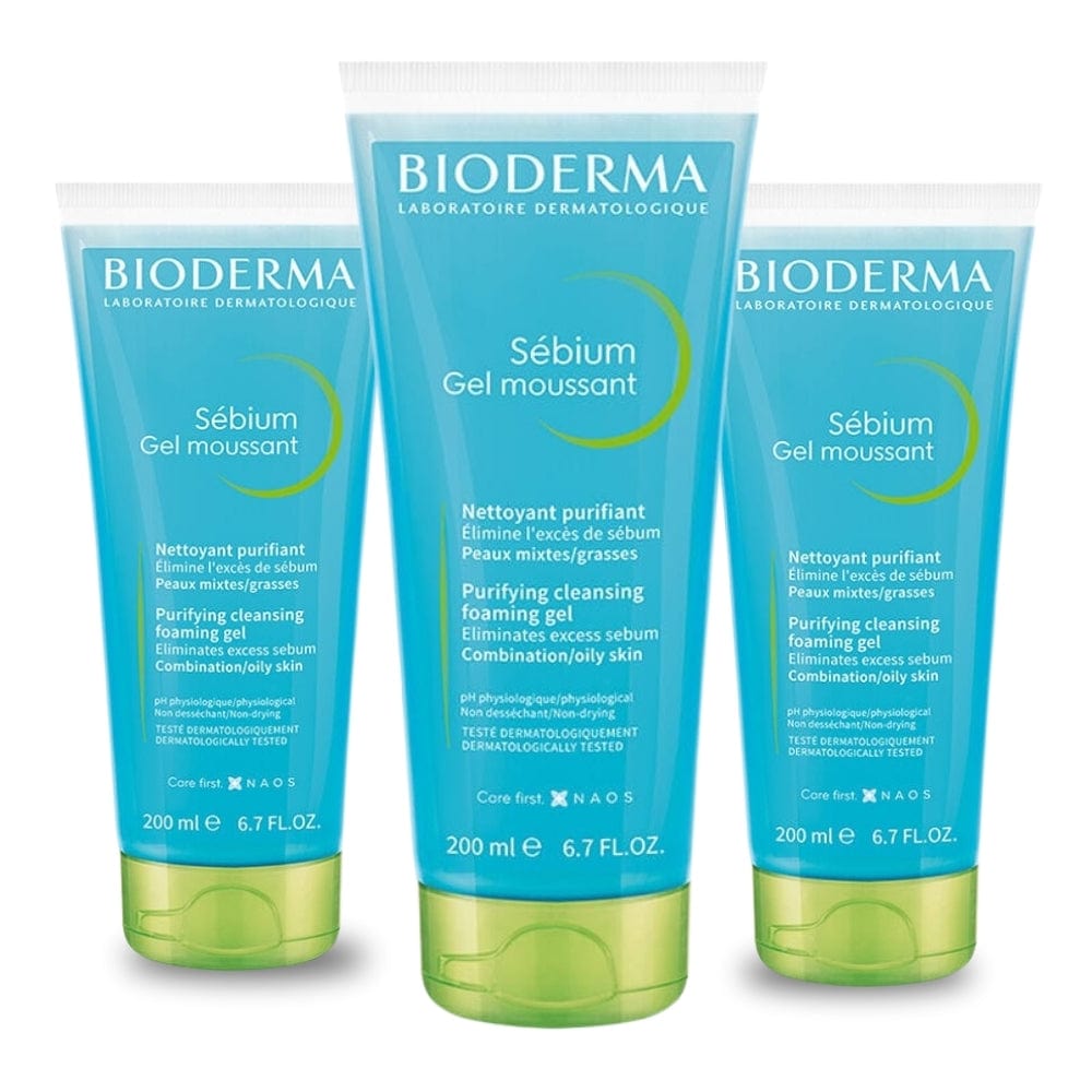 Bioderma Sébium Gel Nettoyant Moussant 200 ml - Lot de 3