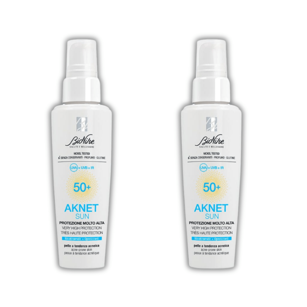 Bionike Aknet Sun Sunscreen Cream Gel Spf50+ 50 ml -2 Pack