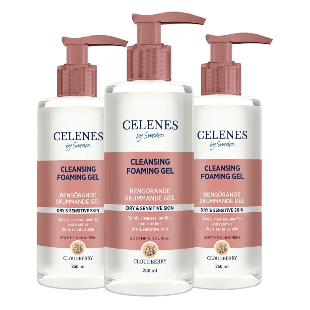 Celenes by Sweden Cloudberry Cleasing Foaming Gel 250 ml / 8.5 fl oz -3 Pack