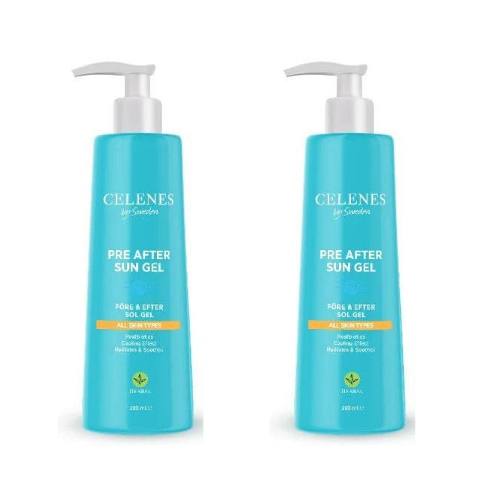Celenes by Sweden Herbal Pre After Sun Gel 200 ml / 6.8 fl -2 Pack