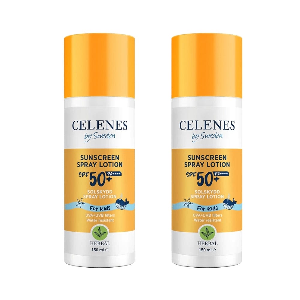 Lotion solaire en spray aux herbes Celenes by Sweden pour enfants, 50 FPS, 150 ml (lot de 2)
