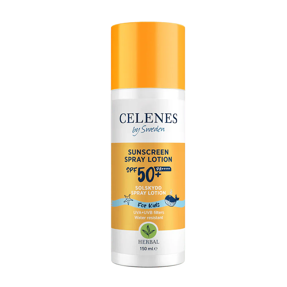 Celenes by Sweden Herbal Sunscreen Spray Lotion for Kids 50 Spf 150 ml / 5 fl oz
