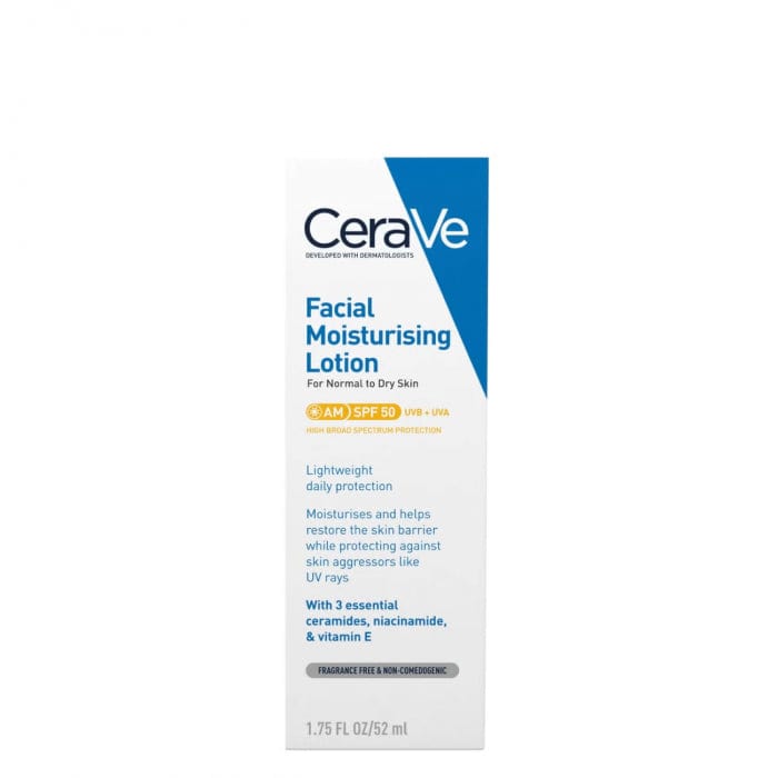 Lotion hydratante visage Cerave SPF 50 52 ml - Lot de 3
