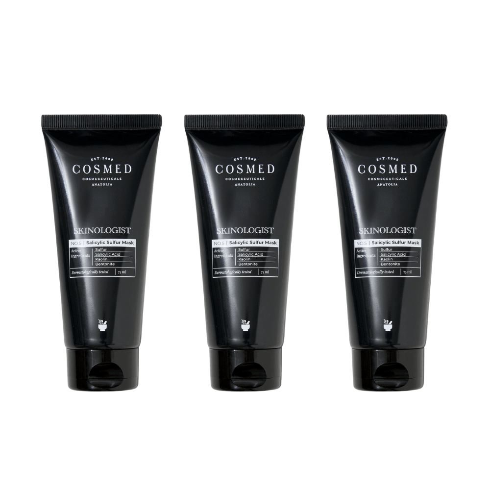 Cosmed Skinologist Salicylic Sulfur Mask / Anti Blackhead Clay Mask 75 ml 3 Pack