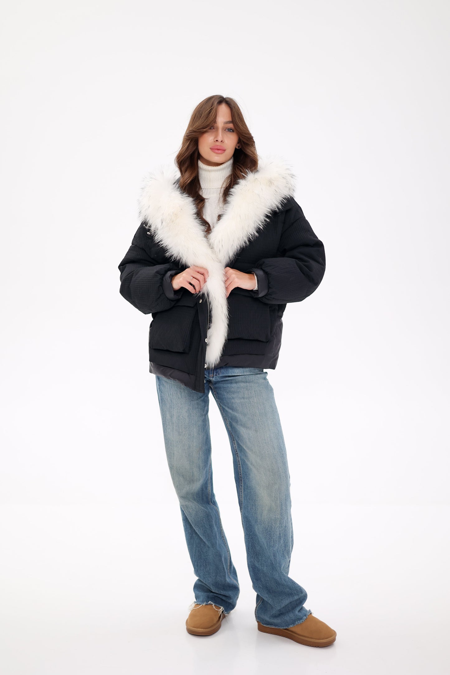 Genuine Arctic Fox Fur Down Fill Parka