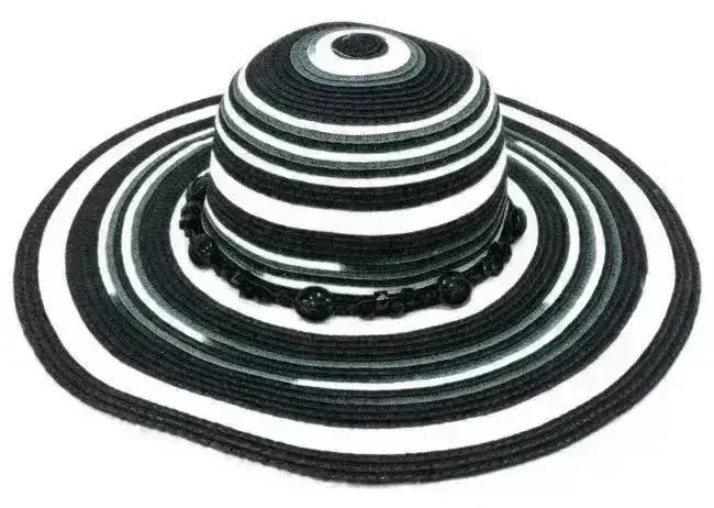 Black & White Susan Sun Hat - Adjustable 4.5" Brim | Femstylo