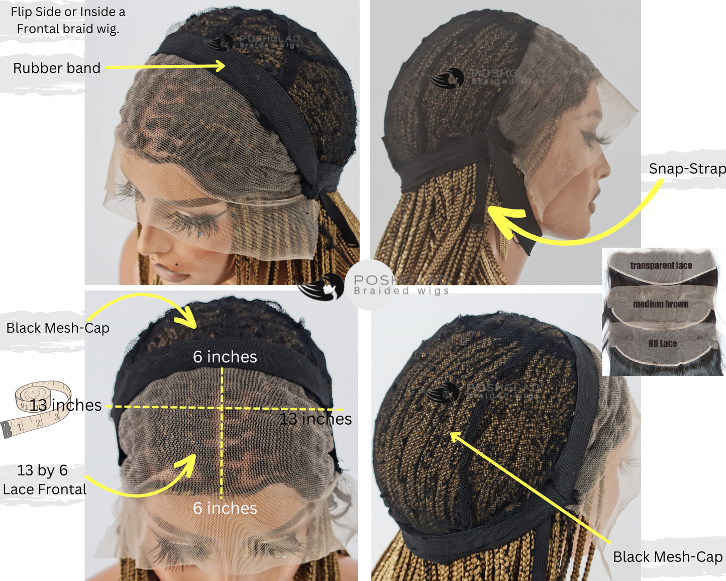 Bob Braided Wig - Uche (13 by 6 Deep Frontal)