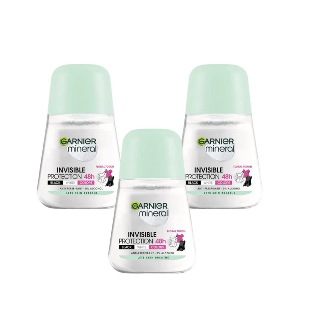 Garnier Invisible Protection Anti-Transpirant Roll-On 50 ml / 1,7 fl oz, lot de 3