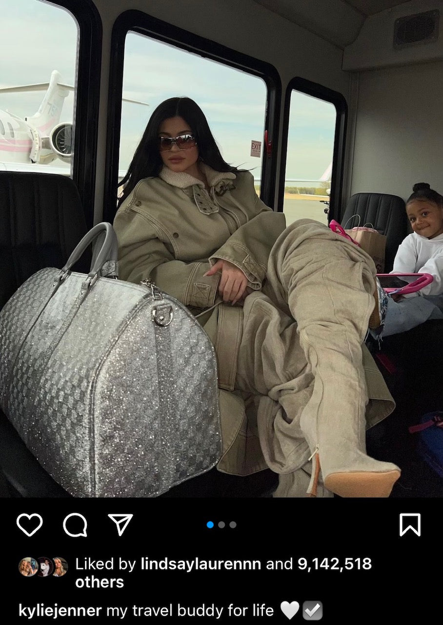 Louis Vuitton Keepall Bandoulière 50B Silver Glitter Damier Pattern Duffle Bag Preowned