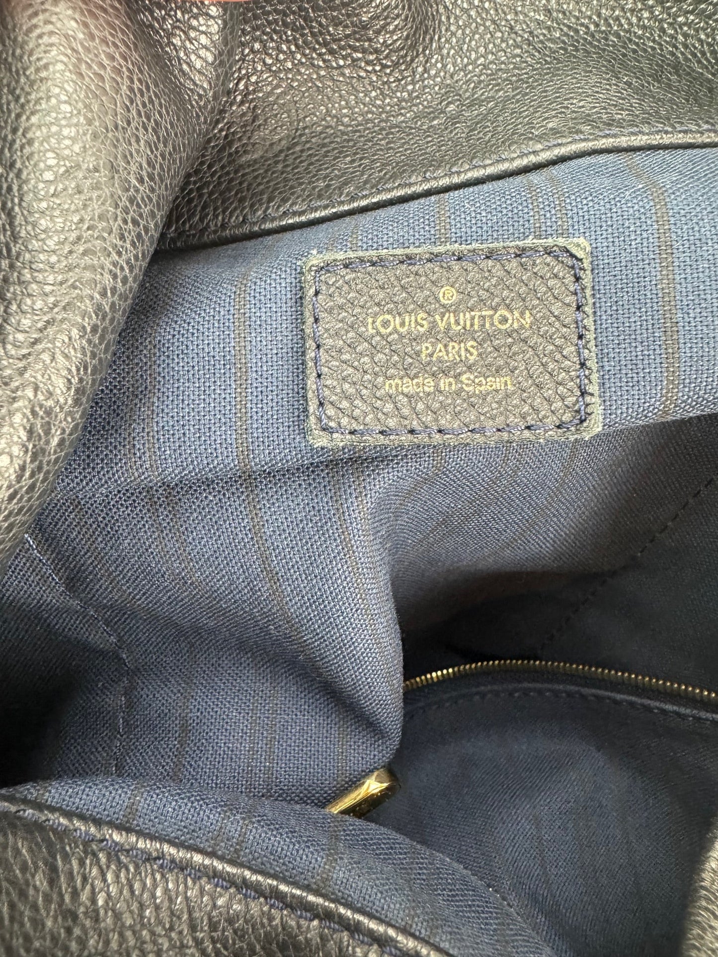 LOUIS VUITTON Artsy MM Monogram Empreinte Infini Blue Tote Hand Bag