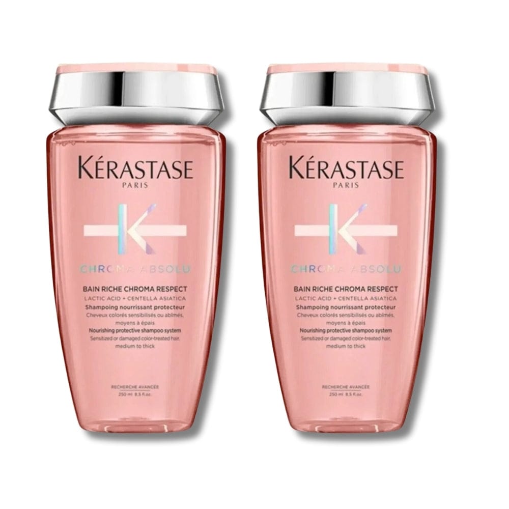 Kerastase Chroma Absolu Bain Riche Nourishing and Protective Shampoo for Coloured Hair 250ml 2 Pack