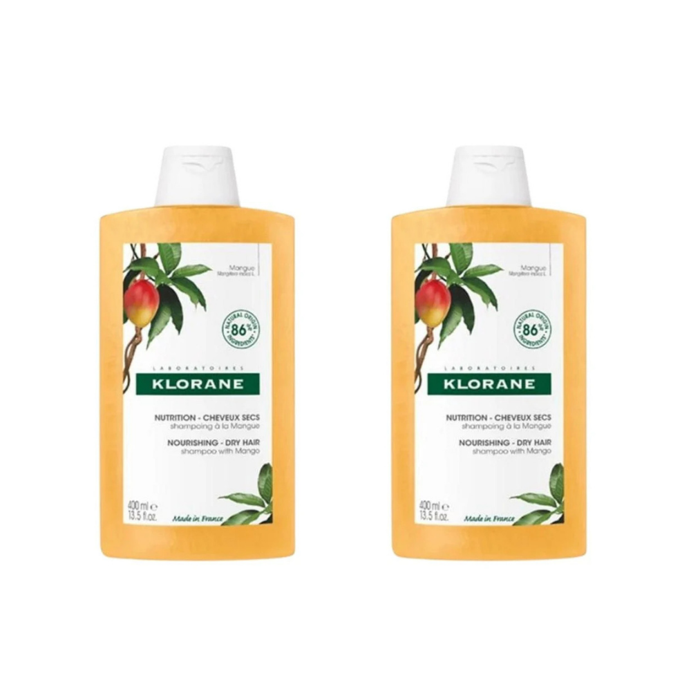 Klorane Mangue Content Shampooing Nourrissant 400 ml - Lot de 2