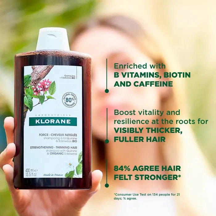 Klorane Strengthening with Quinine &Organic Edelweiss -Thinning hair Shampoo 400 ml