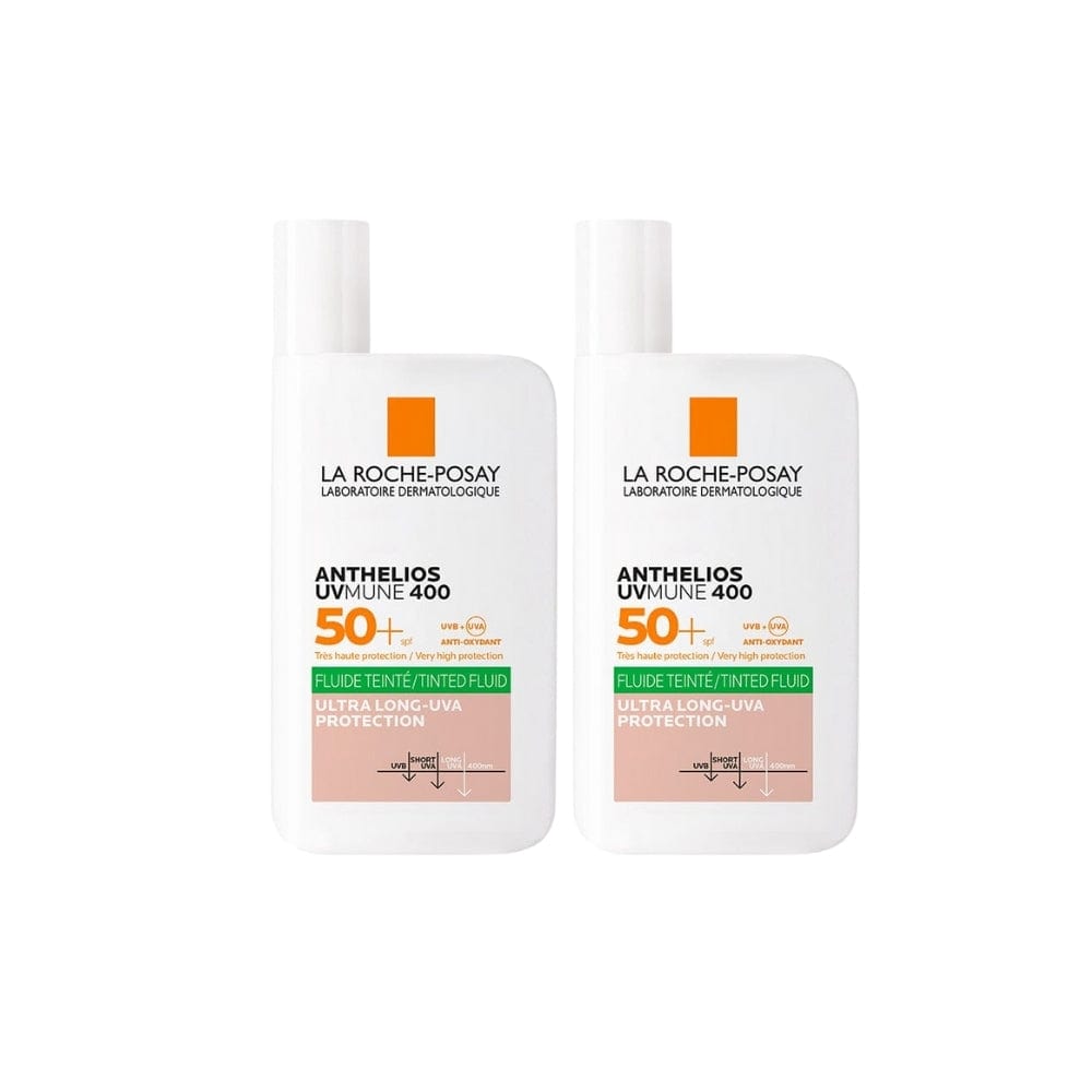 La Roche-Posay Anthelios Oil Control Fluid 50+ Crème Solaire Teintée Visage 50 ml Lot de 2