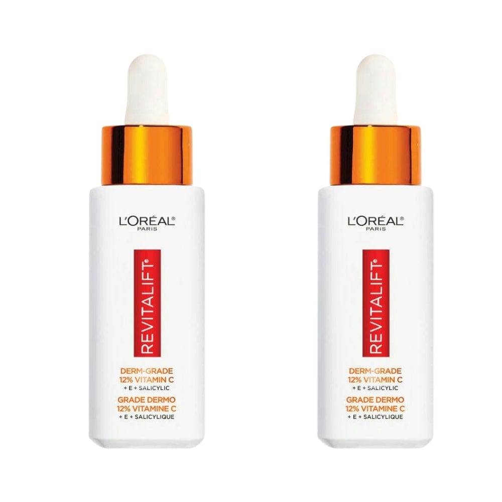 Lot de 2 sérums éclaircissants Loreal Paris Revitalift 12 % de vitamine C pure + E + acide salicylique