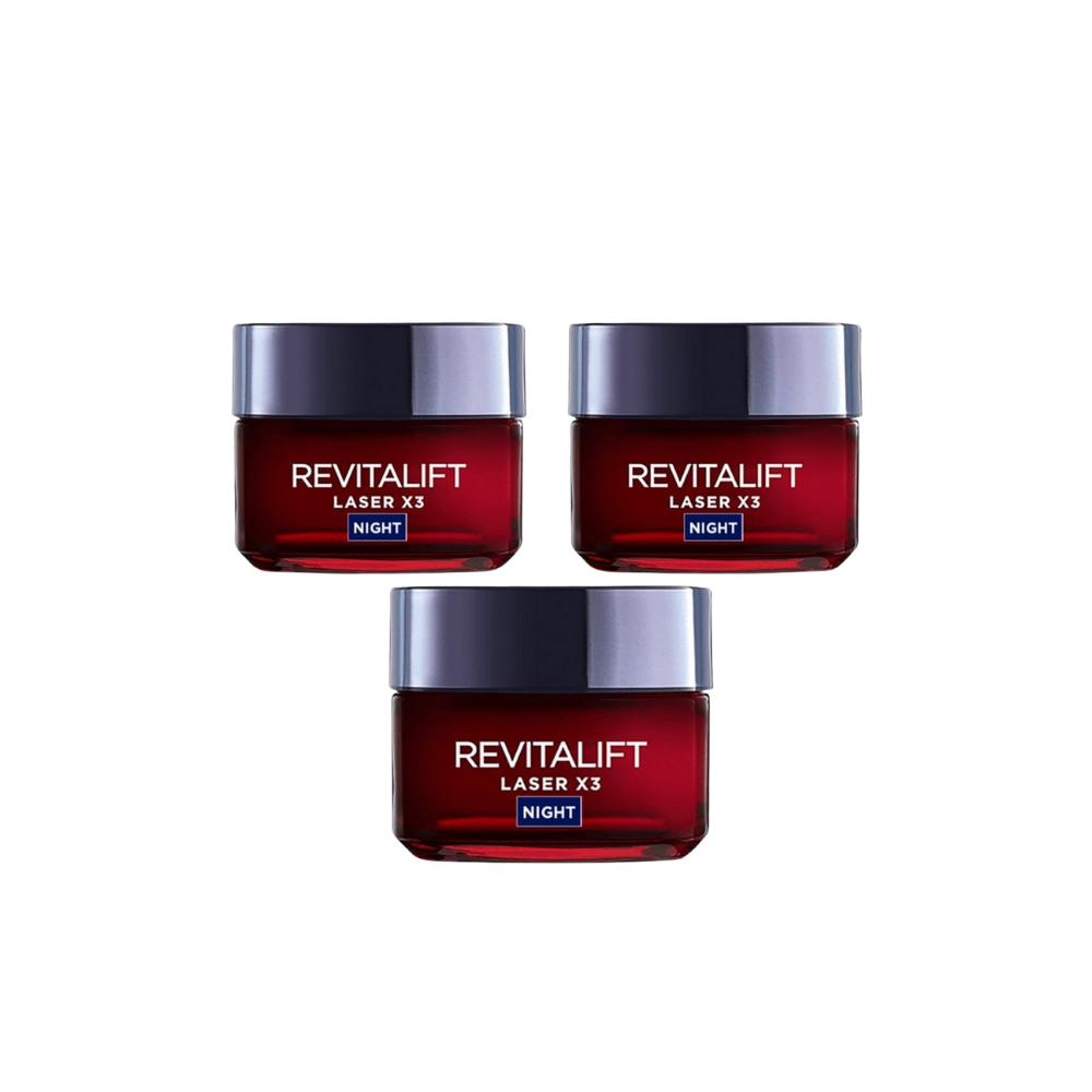 Loreal Paris Revitalift Laser X3 Deep Anti-Ageing Night Cream 50 ml 3 Pack