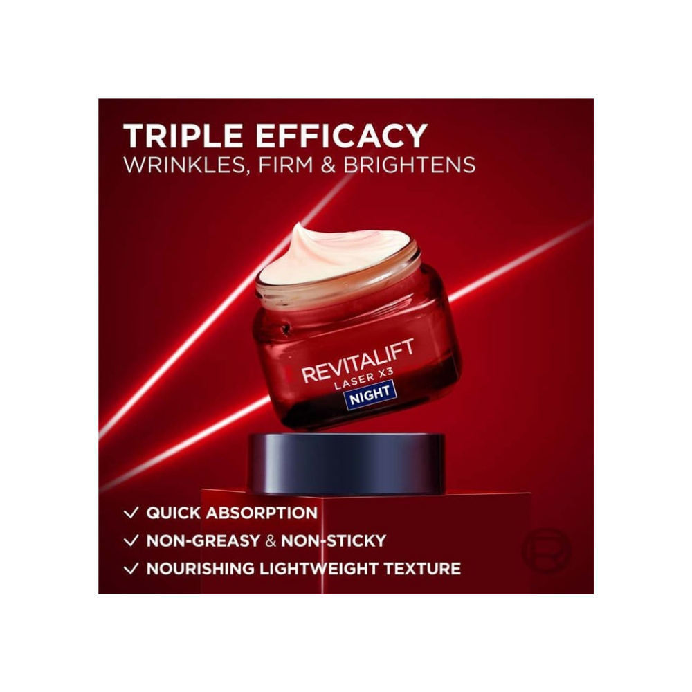 L'Oréal Paris Revitalift Laser X3 Crème de Nuit Anti-Âge Profonde 50 ml