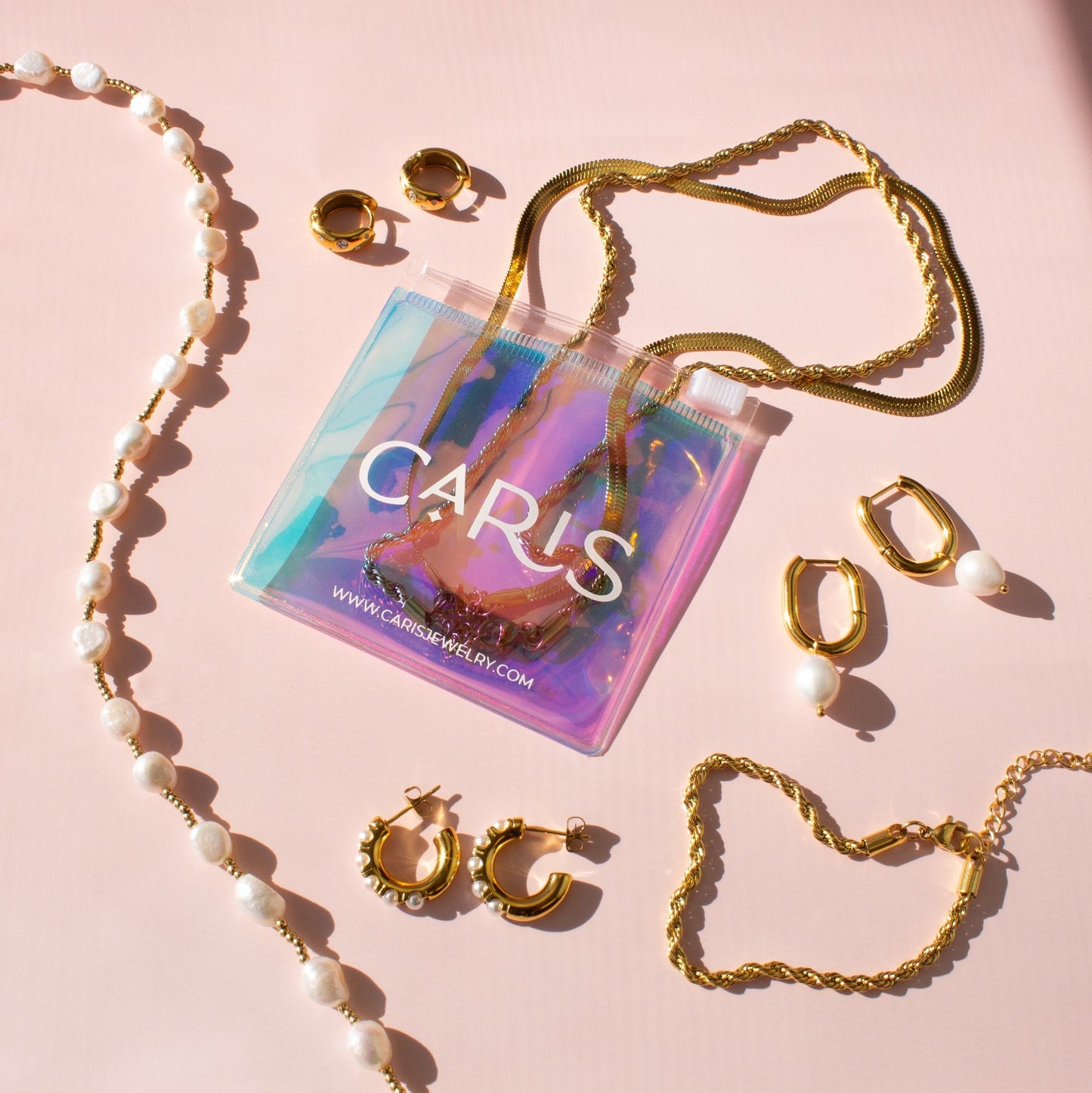 Boucles d'oreilles créoles en perles Gracie