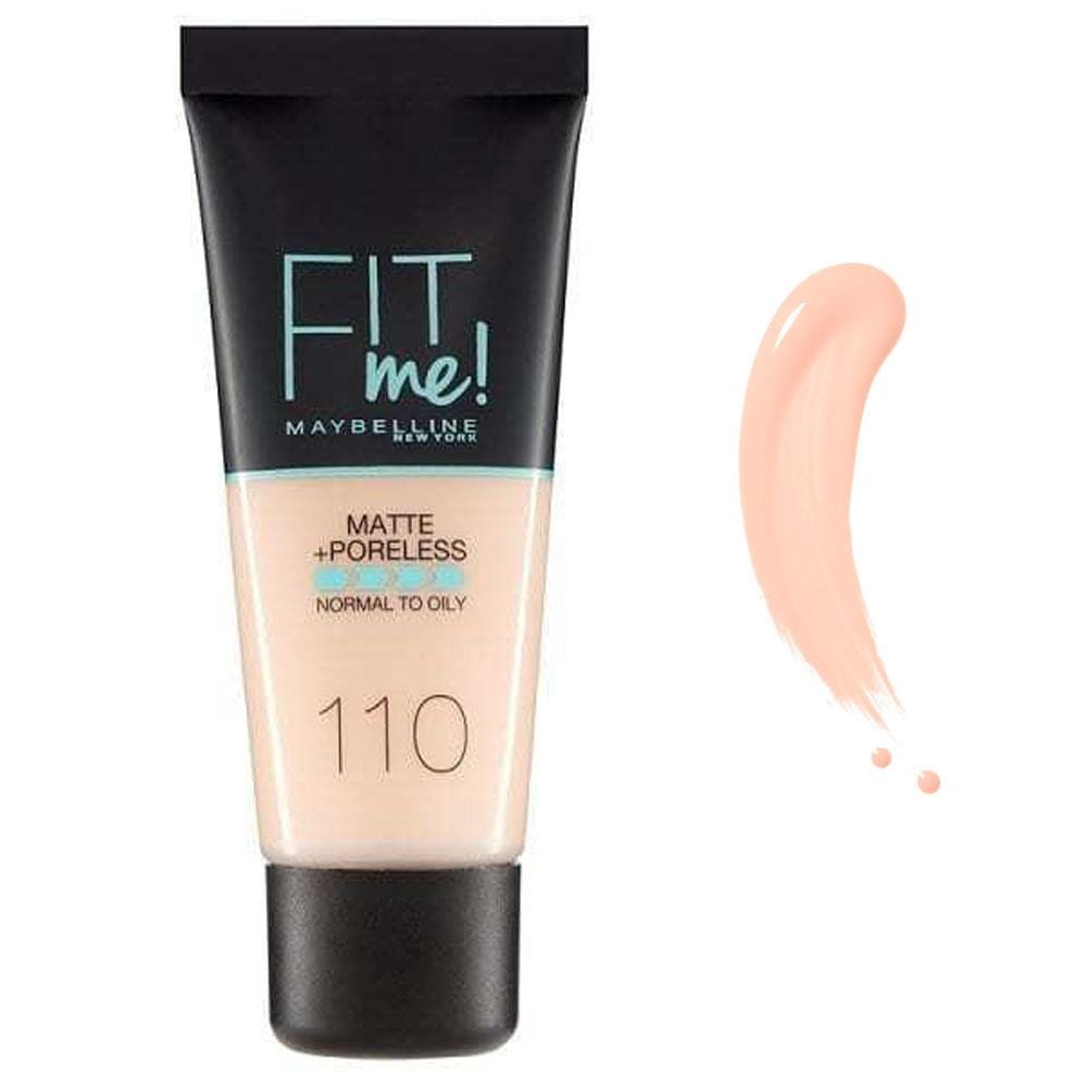 Fond de teint Maybelline Fit Me Matte+Poreless n° 110 Porcelaine 30 ml - Lot de 2