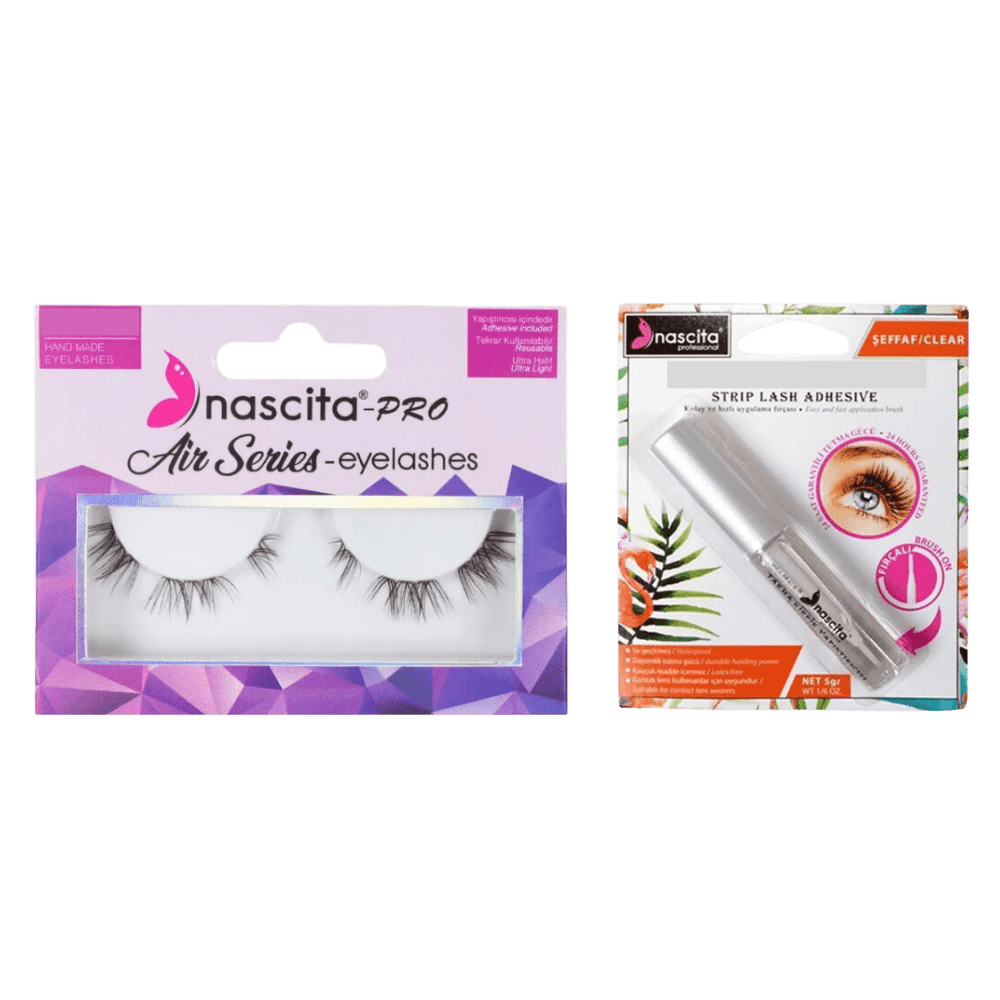 Nascita False Eyelashes Air Series - 121 + Nascita Transparent False Eyelash Adhesive 5gr - 08