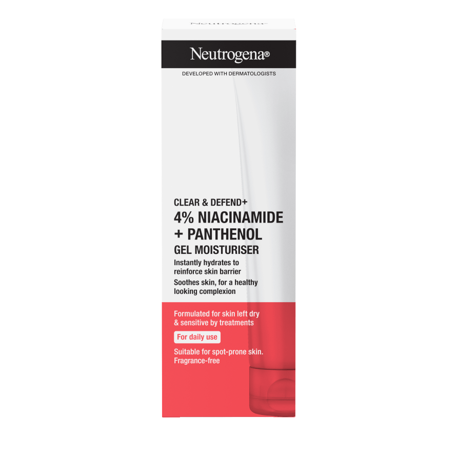 Neutrogena Clear & Defend+ Gel Moisturiser with Niacinamide & Panthenol 50ml / 1.7 fl oz 2 Pack