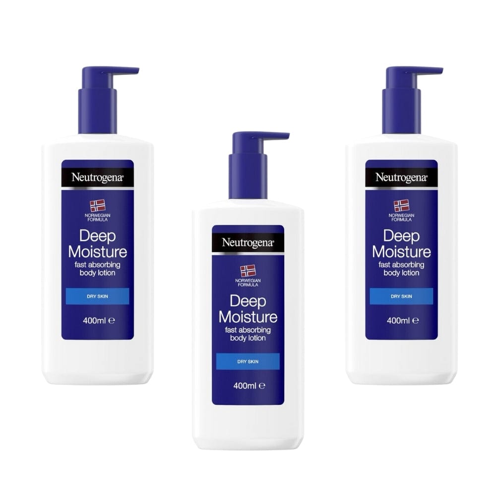 Neutrogena Norwegian Formula Deep Moisture Fast Absorbing Body Lotion 400ml / 13.5 fl oz3 Pack