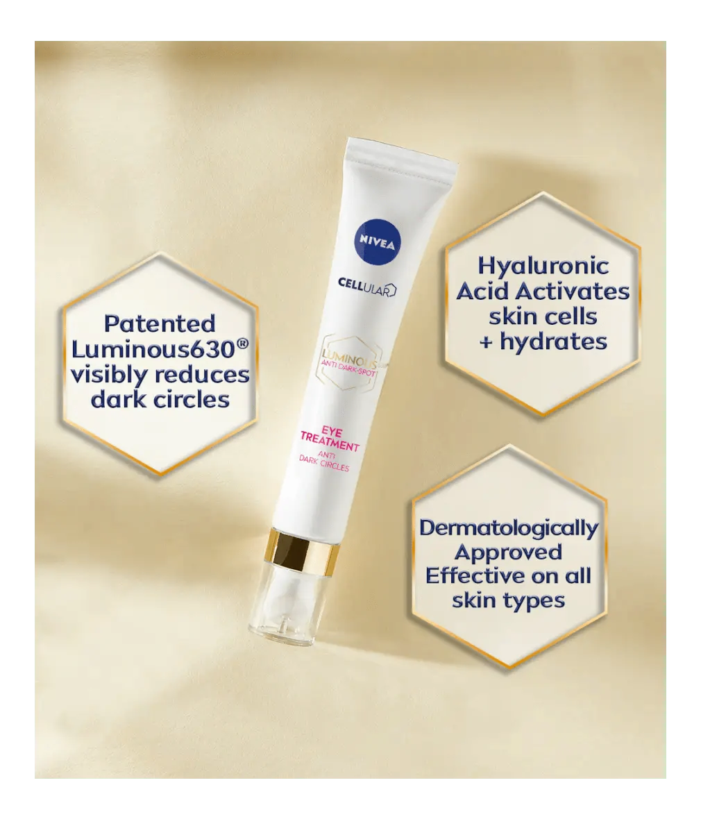 Nivea Cellular Luminous 630 Anti-Dark Circle SPF50 Eye Cream 15ml / 0.5 fl.oz - 2 Pack